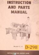 Doall C-4, Metal Cutting Band Saw, Instructions and Parts List Manual Year 1967